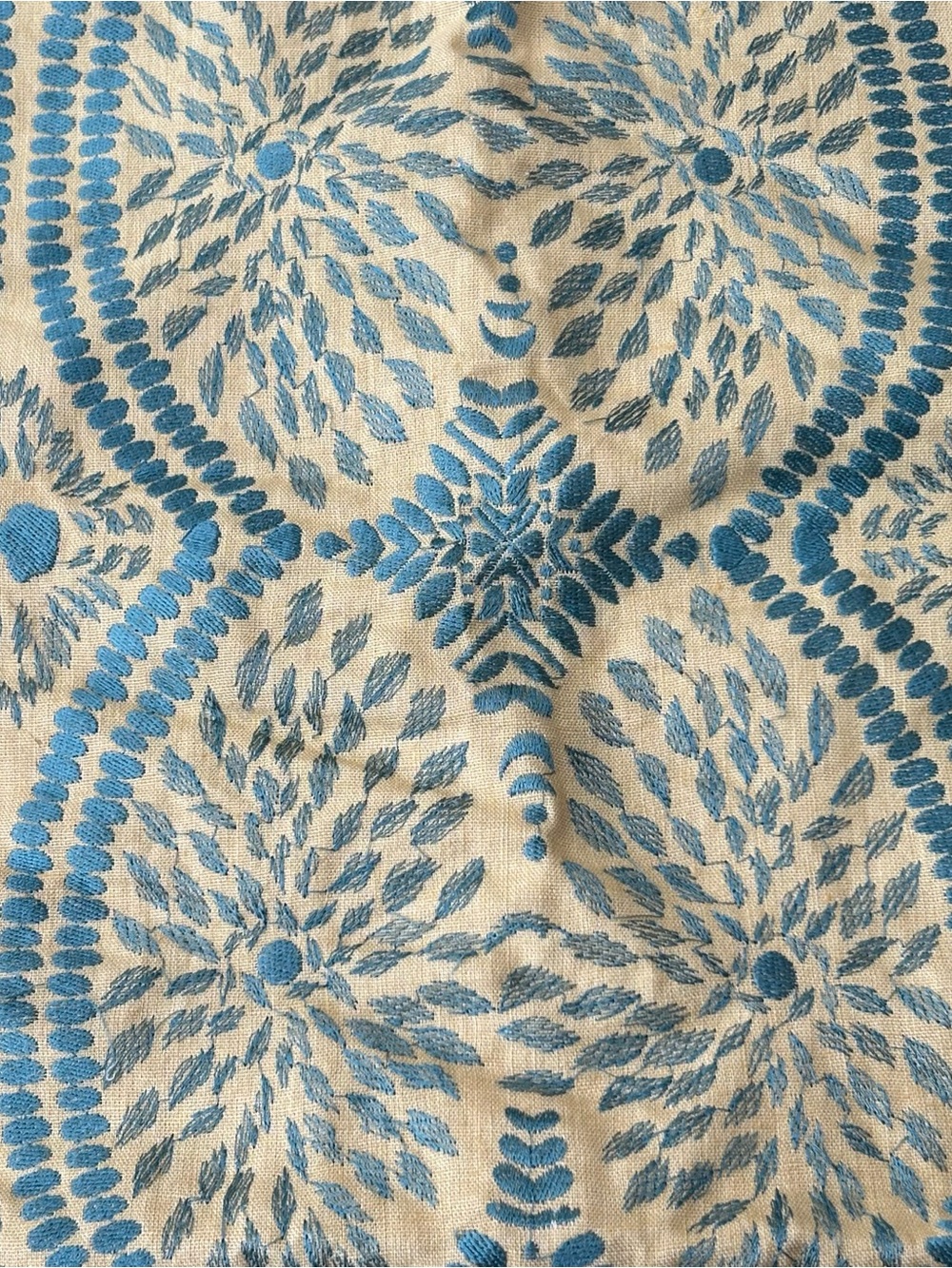 2 Crate & Barrel Embroidered Rowena Pillow Covers 15” x 22”